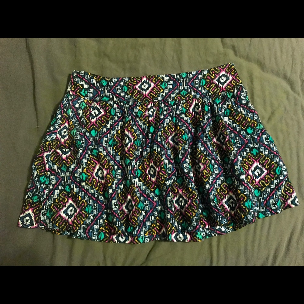 Tribal Geo Print Skirt with Pockets